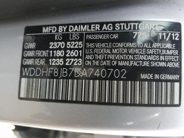 Photo 9 VIN: WDDHF8JB7DA740702 - MERCEDES-BENZ E 350 4MAT 