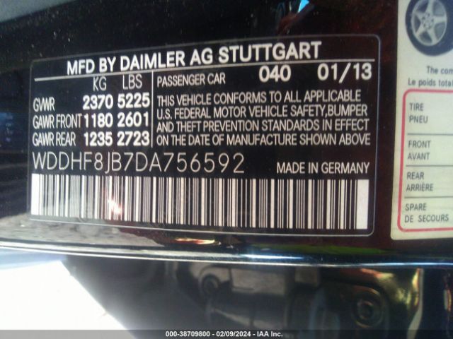 Photo 8 VIN: WDDHF8JB7DA756592 - MERCEDES-BENZ E 350 