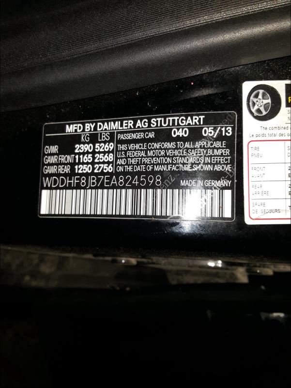 Photo 9 VIN: WDDHF8JB7EA824598 - MERCEDES-BENZ E 350 