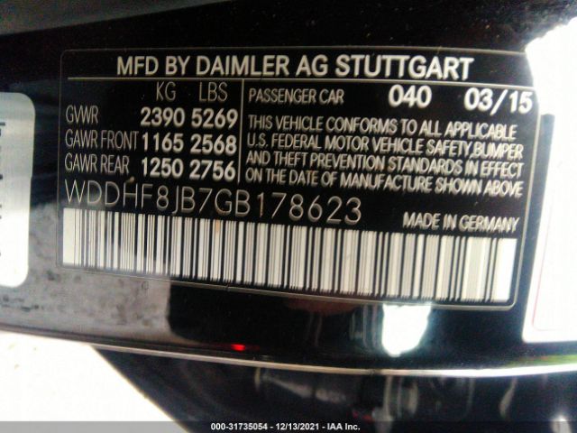 Photo 8 VIN: WDDHF8JB7GB178623 - MERCEDES-BENZ E-CLASS 