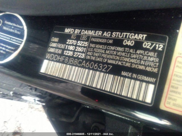 Photo 8 VIN: WDDHF8JB8CA606327 - MERCEDES-BENZ E-CLASS 