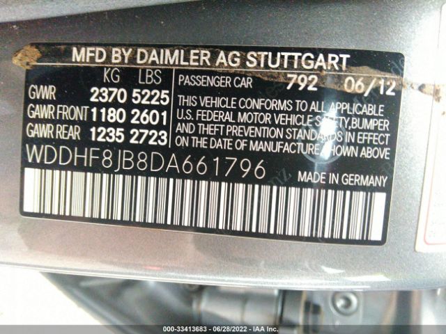 Photo 8 VIN: WDDHF8JB8DA661796 - MERCEDES-BENZ E-CLASS 