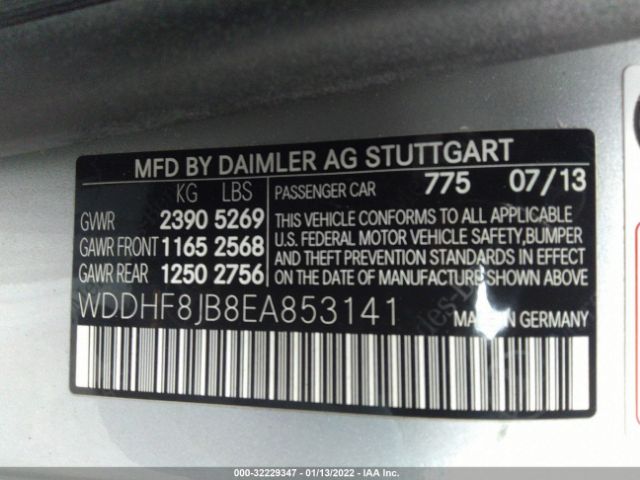 Photo 8 VIN: WDDHF8JB8EA853141 - MERCEDES-BENZ E-CLASS 