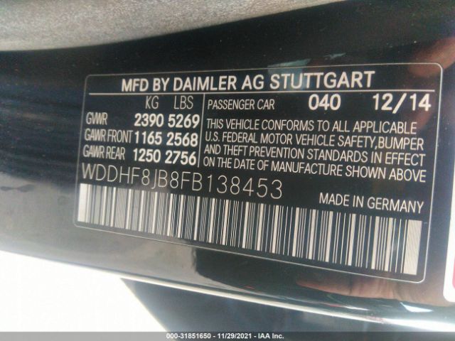 Photo 8 VIN: WDDHF8JB8FB138453 - MERCEDES-BENZ E-CLASS 