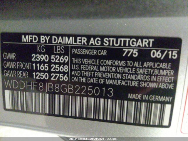 Photo 8 VIN: WDDHF8JB8GB225013 - MERCEDES-BENZ E-CLASS 