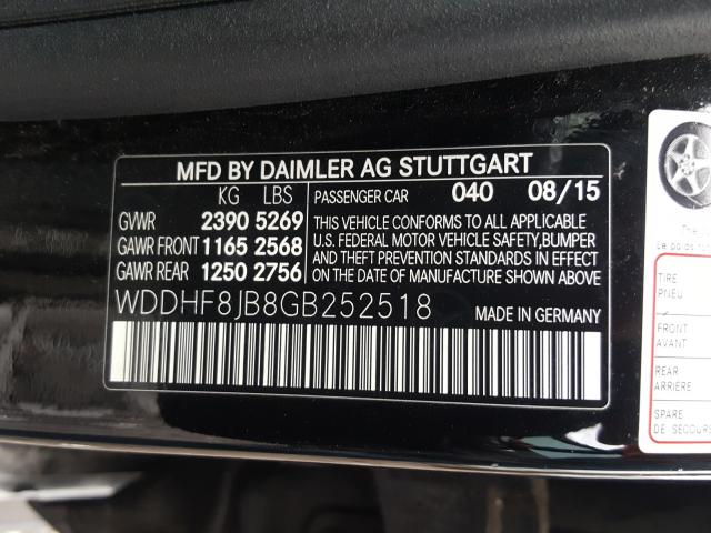 Photo 9 VIN: WDDHF8JB8GB252518 - MERCEDES-BENZ E 350 4MAT 