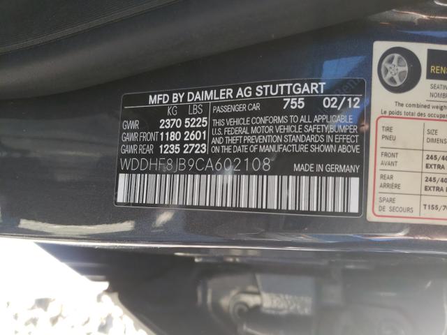 Photo 9 VIN: WDDHF8JB9CA602108 - MERCEDES-BENZ E 350 4MAT 