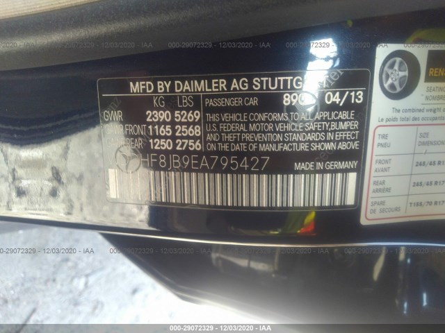 Photo 8 VIN: WDDHF8JB9EA795427 - MERCEDES-BENZ E-CLASS 