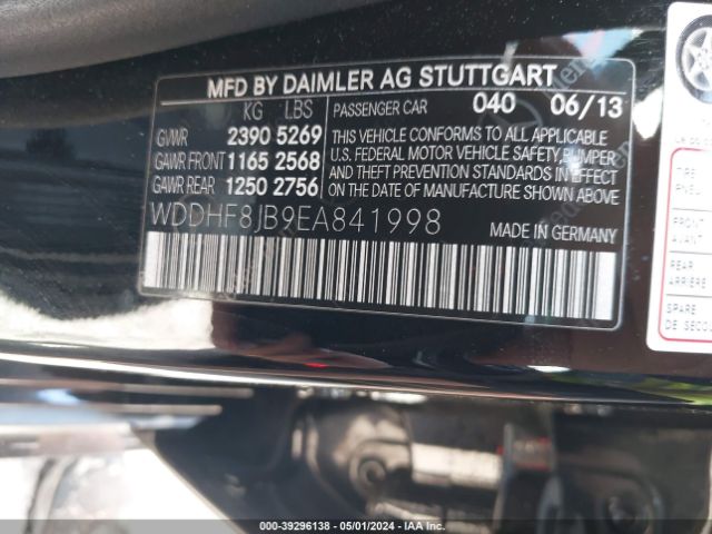 Photo 8 VIN: WDDHF8JB9EA841998 - MERCEDES-BENZ E 350 