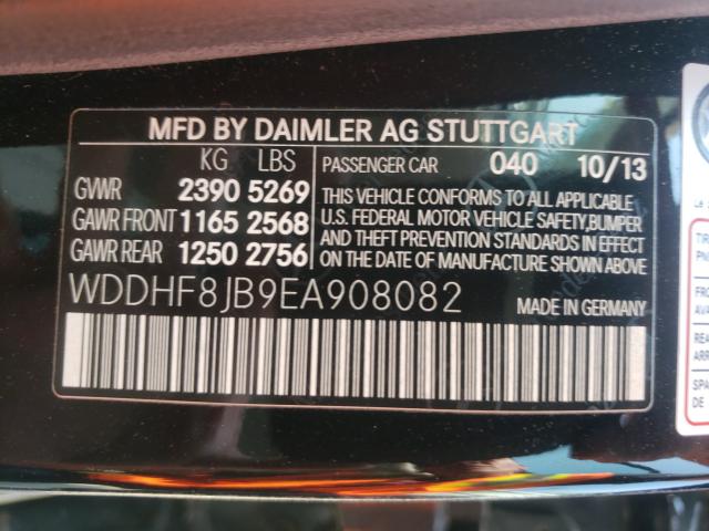 Photo 9 VIN: WDDHF8JB9EA908082 - MERCEDES-BENZ E 350 4MAT 