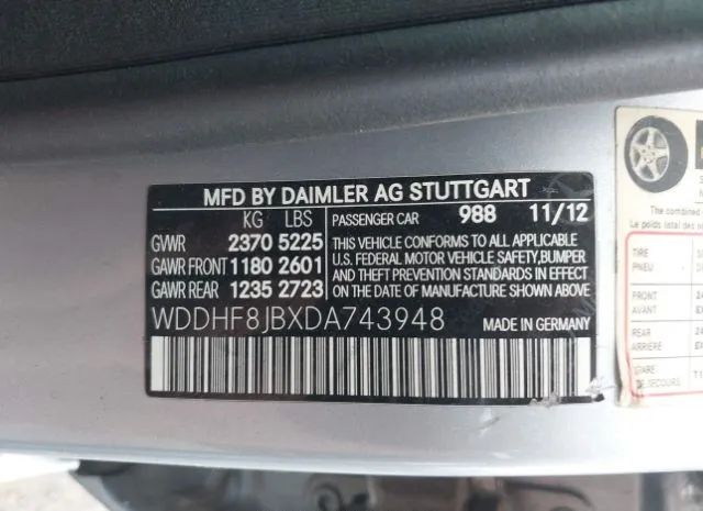 Photo 8 VIN: WDDHF8JBXDA743948 - MERCEDES-BENZ E-KLASSE 