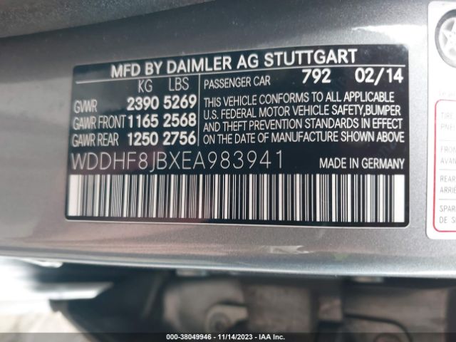 Photo 8 VIN: WDDHF8JBXEA983941 - MERCEDES-BENZ E 