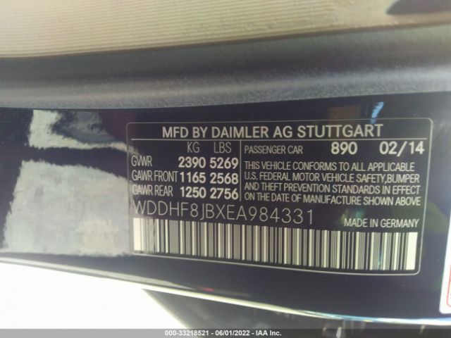 Photo 8 VIN: WDDHF8JBXEA984331 - MERCEDES-BENZ E-CLASS 