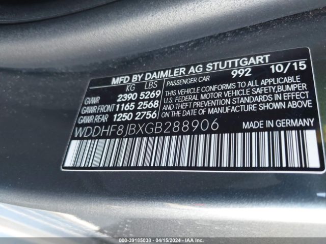 Photo 8 VIN: WDDHF8JBXGB288906 - MERCEDES-BENZ E 350 