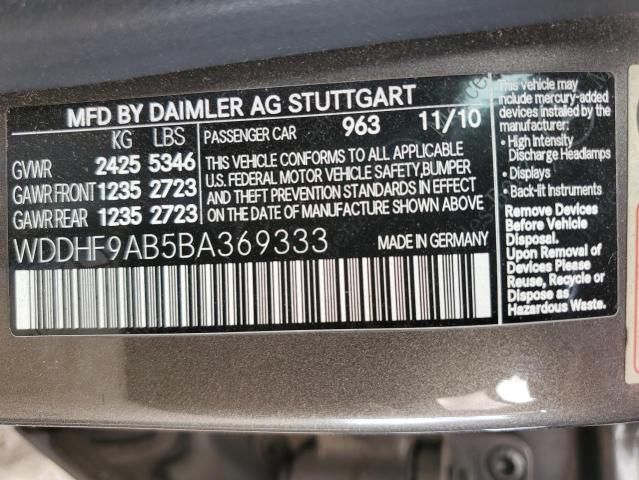 Photo 12 VIN: WDDHF9AB5BA369333 - MERCEDES-BENZ E-CLASS 