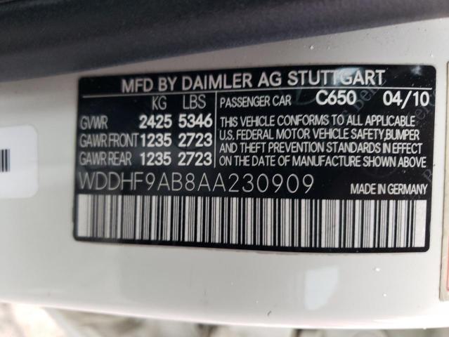 Photo 9 VIN: WDDHF9AB8AA230909 - MERCEDES-BENZ E 550 4MAT 