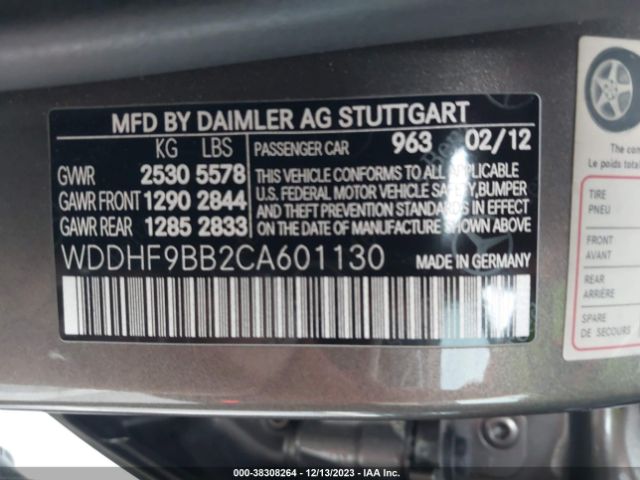 Photo 8 VIN: WDDHF9BB2CA601130 - MERCEDES-BENZ E 550 