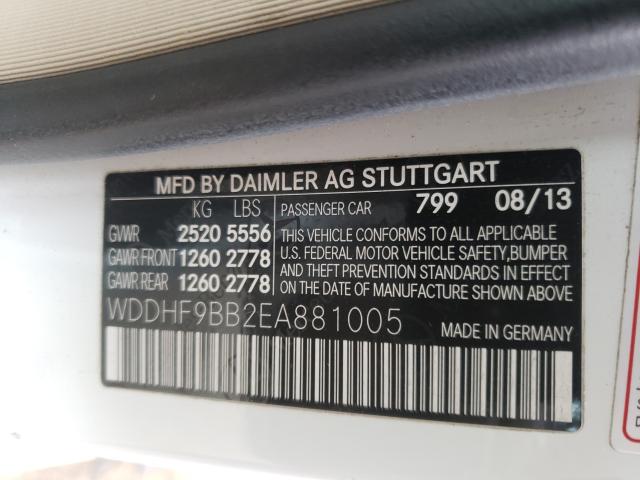 Photo 9 VIN: WDDHF9BB2EA881005 - MERCEDES-BENZ E 550 4MAT 