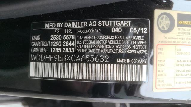 Photo 2 VIN: WDDHF9BBXCA655632 - MERCEDES E 550 