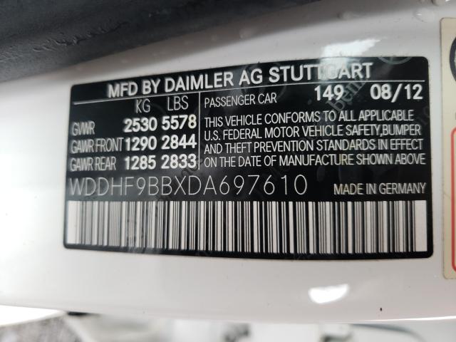 Photo 9 VIN: WDDHF9BBXDA697610 - MERCEDES-BENZ E 550 4MAT 