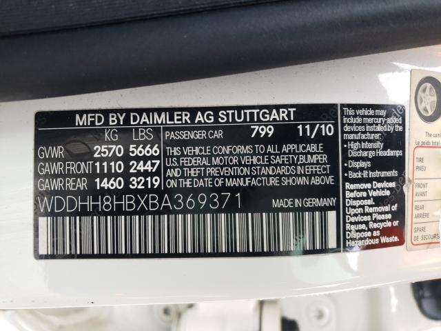 Photo 9 VIN: WDDHH8HBXBA369371 - MERCEDES-BENZ E 350 4MAT 