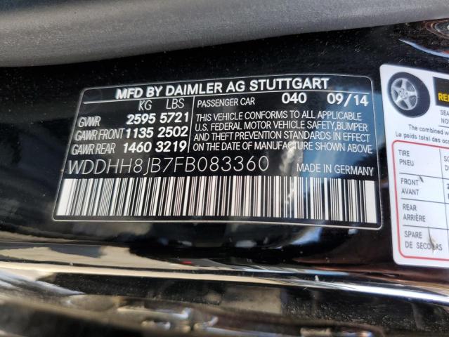 Photo 12 VIN: WDDHH8JB7FB083360 - MERCEDES-BENZ E-CLASS 