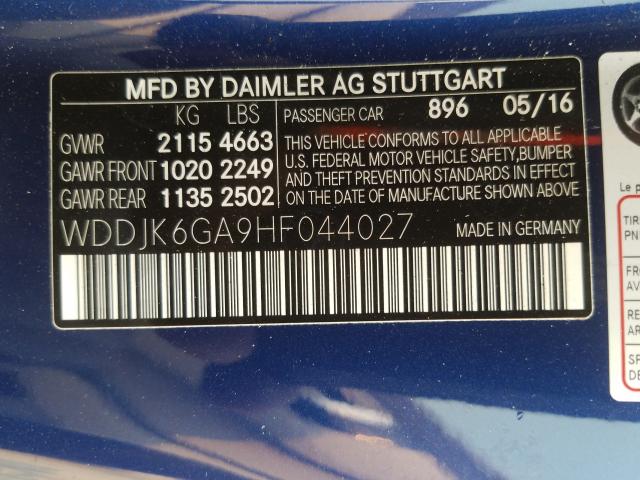 Photo 9 VIN: WDDJK6GA9HF044027 - MERCEDES-BENZ SL 450 