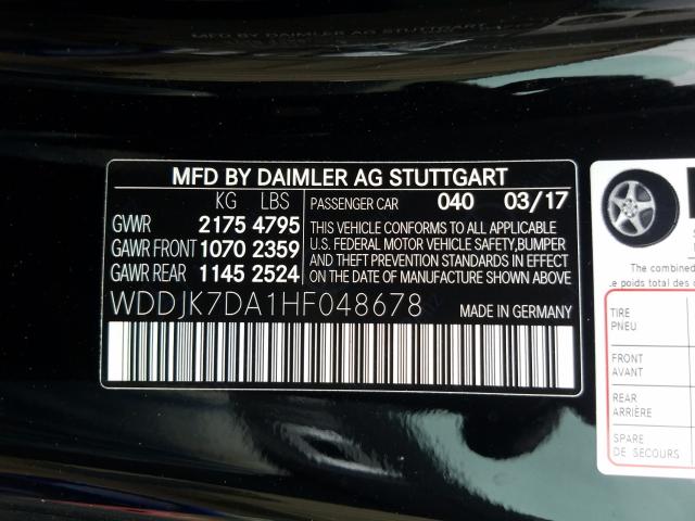 Photo 9 VIN: WDDJK7DA1HF048678 - MERCEDES-BENZ SL 550 