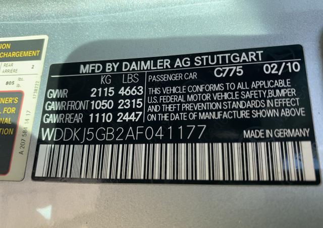 Photo 9 VIN: WDDKJ5GB2AF041177 - MERCEDES-BENZ E 350 