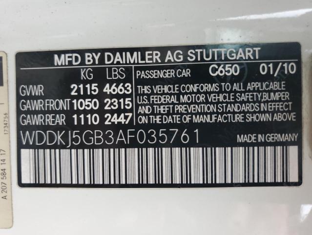 Photo 12 VIN: WDDKJ5GB3AF035761 - MERCEDES-BENZ C-CLASS 