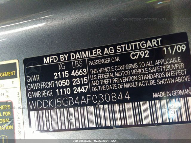 Photo 8 VIN: WDDKJ5GB4AF030844 - MERCEDES-BENZ E-CLASS 