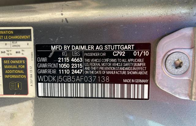 Photo 9 VIN: WDDKJ5GB5AF037138 - MERCEDES-BENZ E 350 