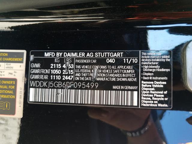 Photo 9 VIN: WDDKJ5GB6BF095499 - MERCEDES-BENZ E 350 