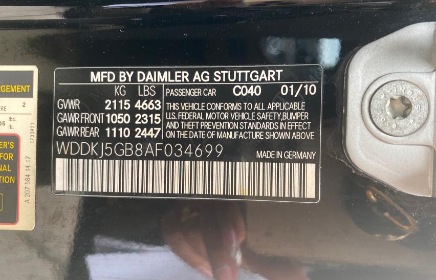 Photo 9 VIN: WDDKJ5GB8AF034699 - MERCEDES-BENZ E 350 