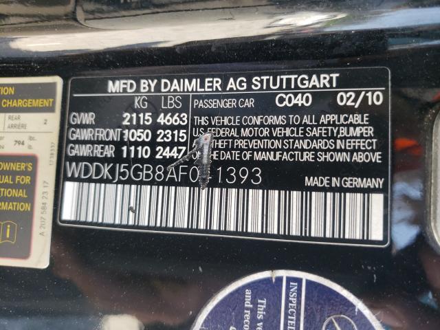 Photo 9 VIN: WDDKJ5GB8AF041393 - MERCEDES-BENZ E 350 