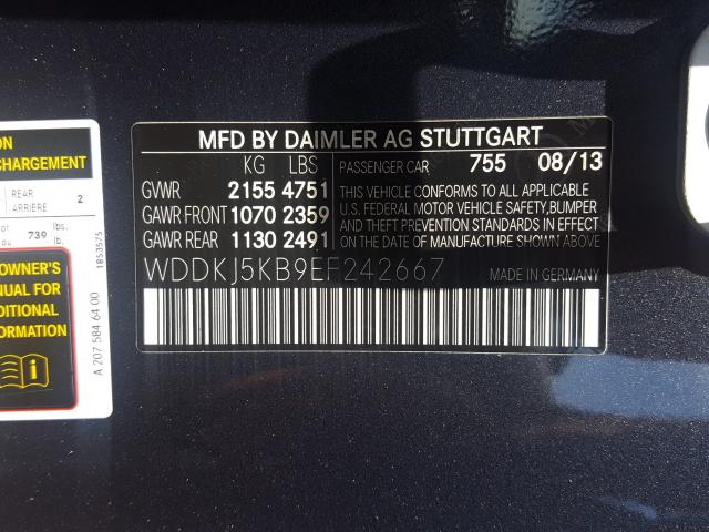 Photo 9 VIN: WDDKJ5KB9EF242667 - MERCEDES-BENZ E 350 