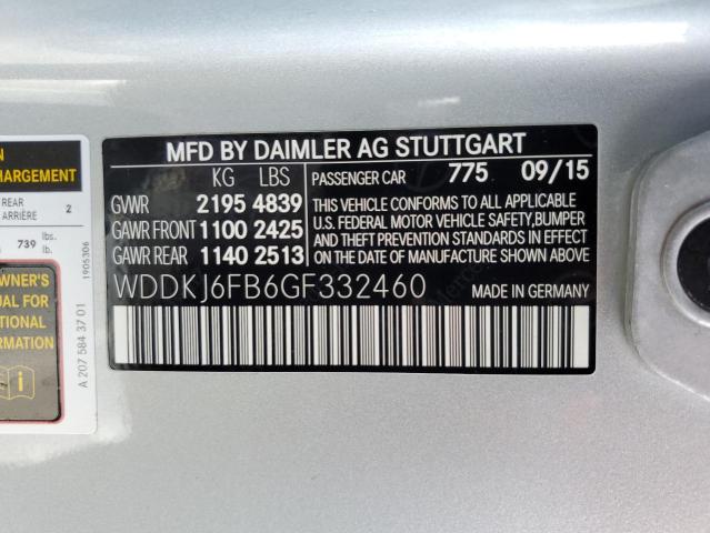 Photo 11 VIN: WDDKJ6FB6GF332460 - MERCEDES-BENZ E-CLASS 