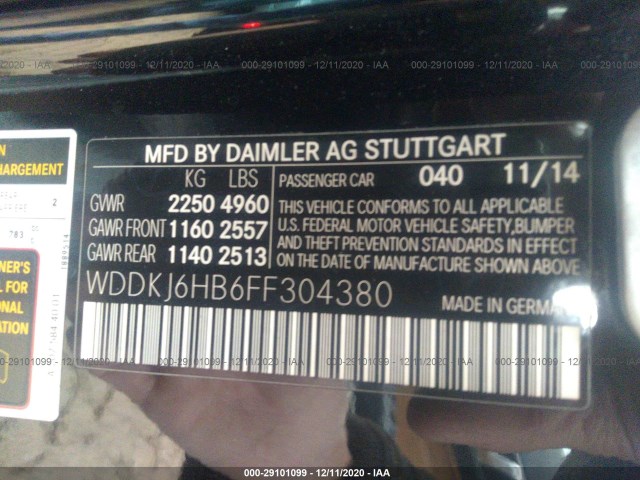 Photo 8 VIN: WDDKJ6HB6FF304380 - MERCEDES-BENZ E-CLASS 