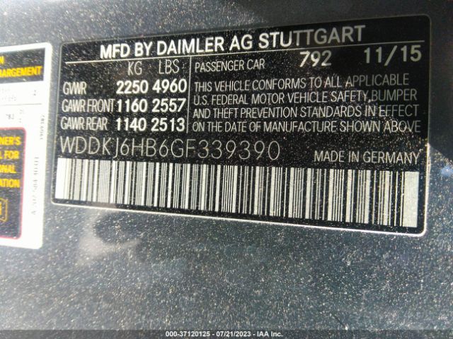 Photo 8 VIN: WDDKJ6HB6GF339390 - MERCEDES-BENZ E-CLASS 