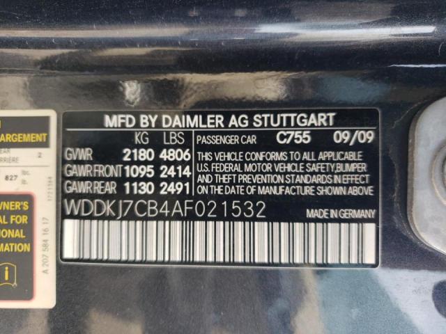 Photo 9 VIN: WDDKJ7CB4AF021532 - MERCEDES-BENZ E 550 