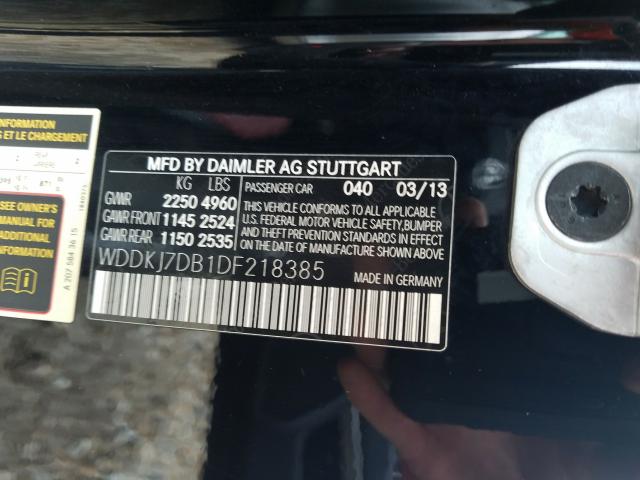 Photo 9 VIN: WDDKJ7DB1DF218385 - MERCEDES-BENZ E 550 