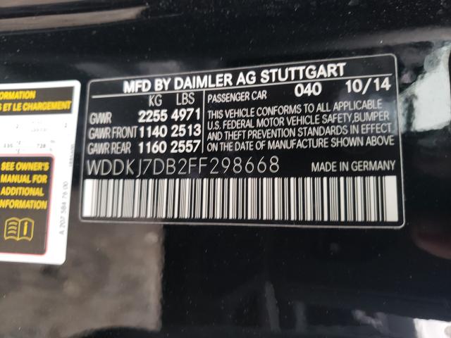 Photo 9 VIN: WDDKJ7DB2FF298668 - MERCEDES-BENZ E 550 