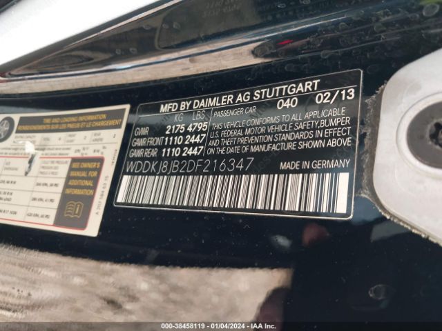 Photo 8 VIN: WDDKJ8JB2DF216347 - MERCEDES-BENZ E 350 