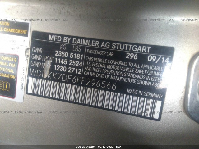 Photo 8 VIN: WDDKK7DF6FF296566 - MERCEDES-BENZ E-CLASS 