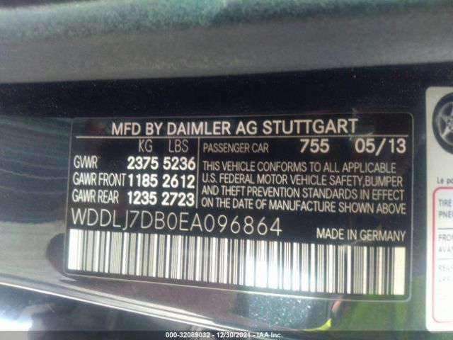 Photo 8 VIN: WDDLJ7DB0EA096864 - MERCEDES-BENZ CLS-CLASS 