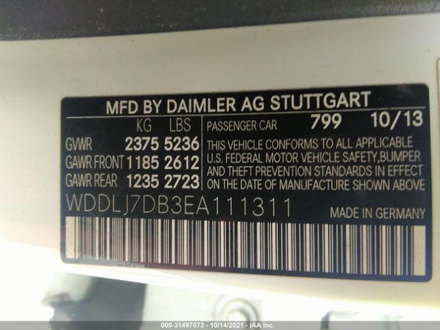 Photo 8 VIN: WDDLJ7DB3EA111311 - MERCEDES-BENZ CLS-CLASS 