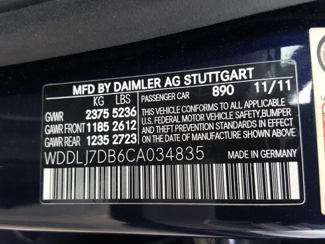 Photo 9 VIN: WDDLJ7DB6CA034835 - MERCEDES-BENZ CLS 550 