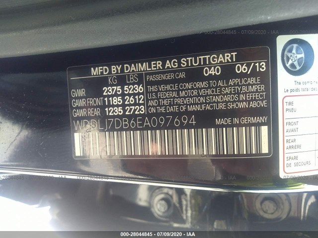 Photo 8 VIN: WDDLJ7DB6EA097694 - MERCEDES-BENZ CLS-CLASS 