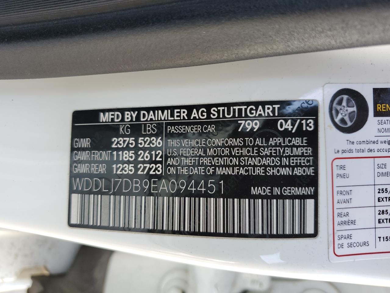 Photo 12 VIN: WDDLJ7DB9EA094451 - MERCEDES-BENZ CLS-KLASSE 