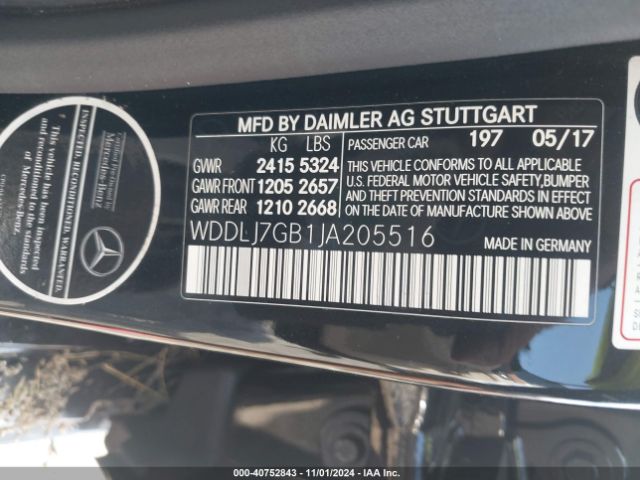 Photo 8 VIN: WDDLJ7GB1JA205516 - MERCEDES-BENZ CLS-CLASS 